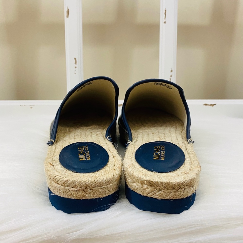MK Emilia Leather Slide Slip On Espadrilles - Picture 7 of 10